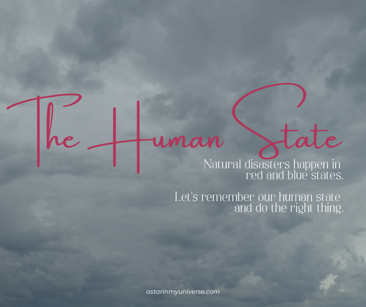 storm clouds, "the human state", "natural disasters happen in red and blue states. let's remember our human state and do the right thing"