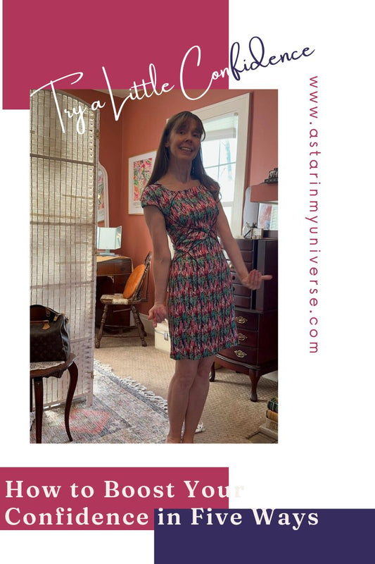 woman modeling newly bought dress