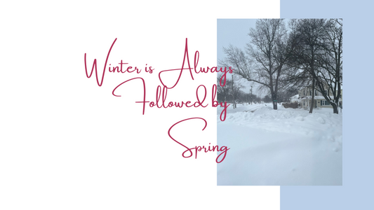 snowy landscape, "winter is always followed by spring"