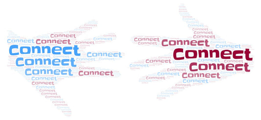 two hands made of the word "connect"