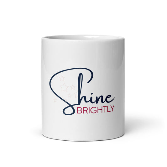 Shine Brightly Script mug