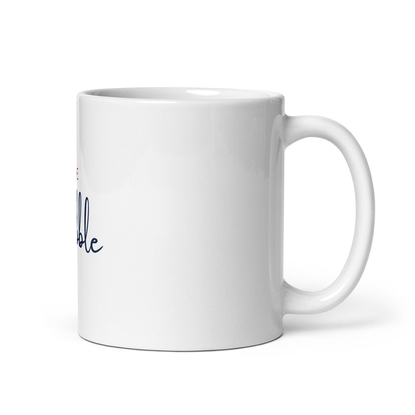 the pebble script mug