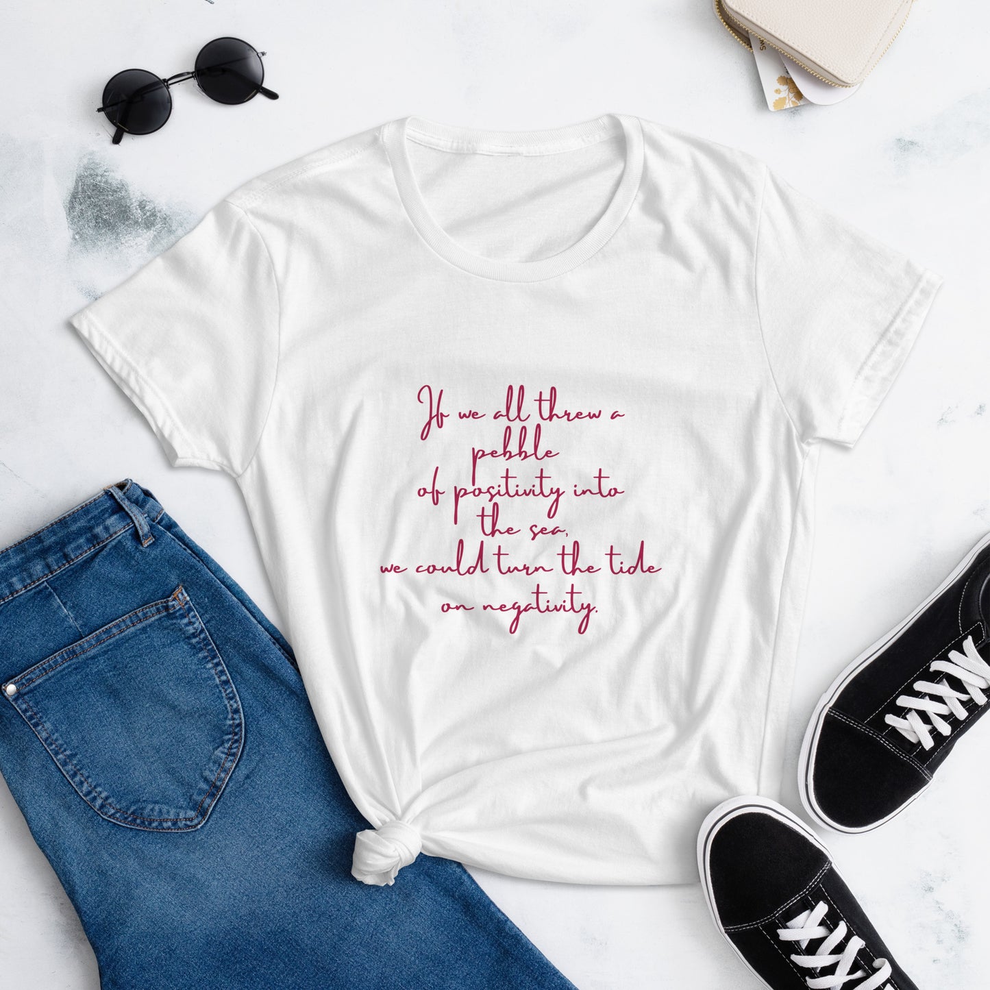 Women's short sleeve pebble philosophy t-shirt